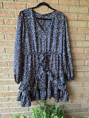 Mitosshop Polka Dot Ruffled Mini Dress - 1X